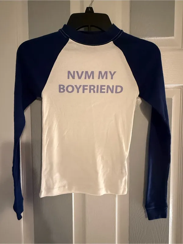 Urban Outfitters “NVM My Boyfriend “ Raglan Tee - Image 3