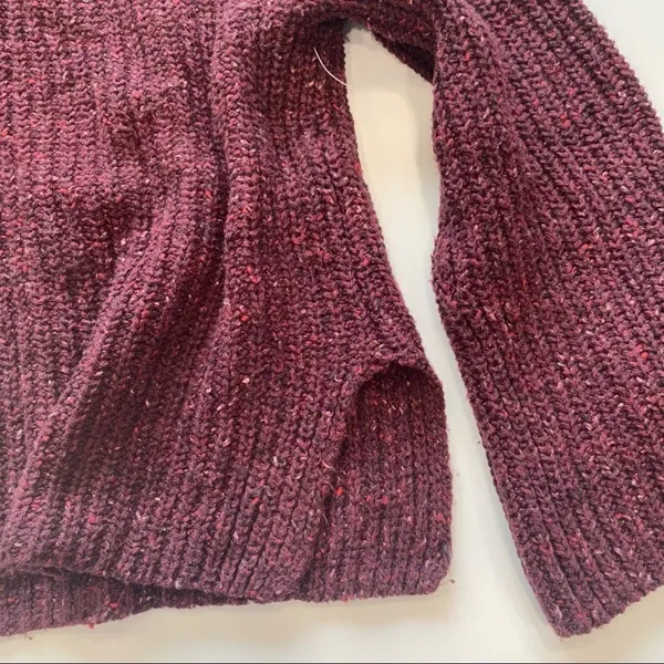 BP‎ | Turtleneck Chunky Cozy Knit Sweater Burgundy - Image 4