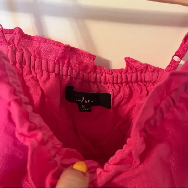 Lulus Hot Pink Crop Top - Image 2