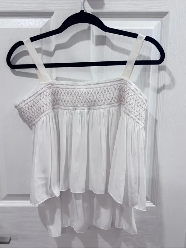 Ramy Brook cream tiered camisole size medium - Image 8