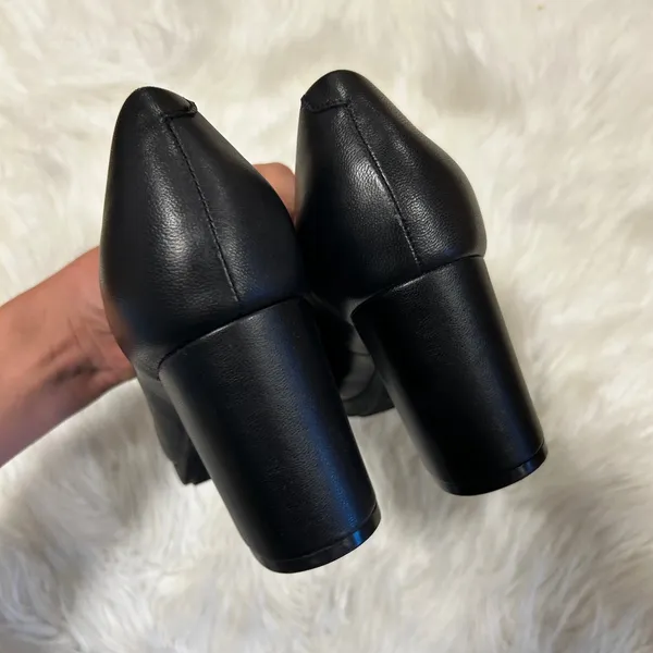 Clarks Bayla Skip Slip-On Platform Dress Pumps Black‎ Leather Block Heel Shoe 9M - Image 14