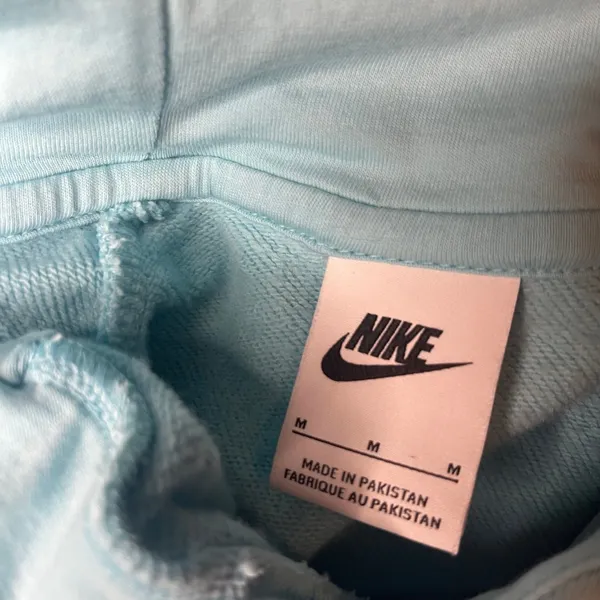 Nike Light Blue‎ Pullover Hoodie Unisex Medium Classic Swoosh Logo Cozycore - Image 4