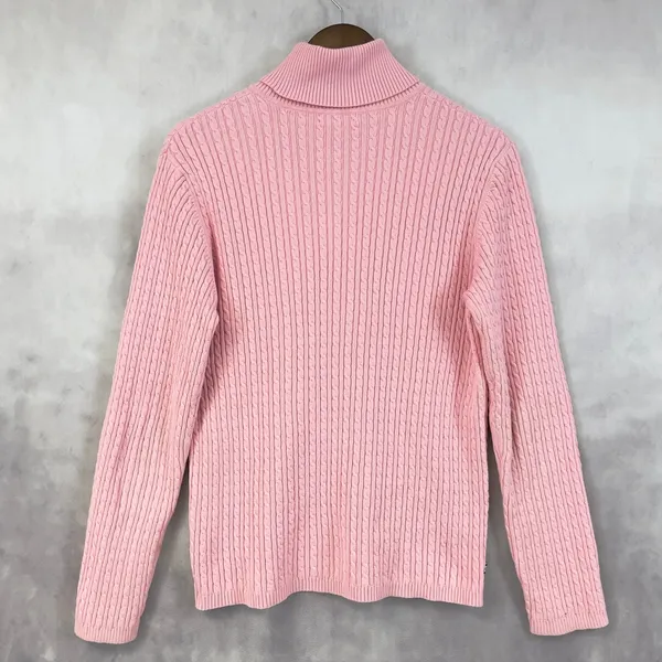 Anne Klein Sport Womens Cable Knit Turtleneck Sweater Size XL‎ Preppy Classic - Image 6