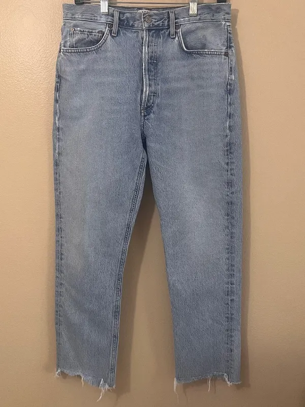 AGOLDE Los Angeles Premium Jeans – Size 30, Straight Leg with Raw Hem - Image 2