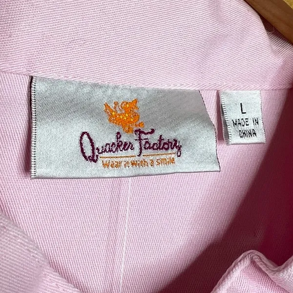 Vintage Quacker Factory Floral Embroidered Zip Up Jacket Women’s Size Large Pink - Image 4
