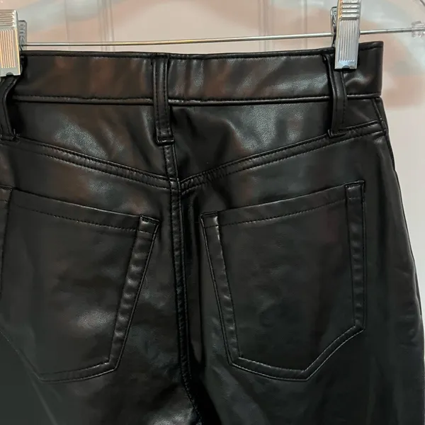 Abercrombie & Fitch‎ Ankle Straight Ultra High Rise Faux Leather Pants Sz 25 / 0 - Image 8