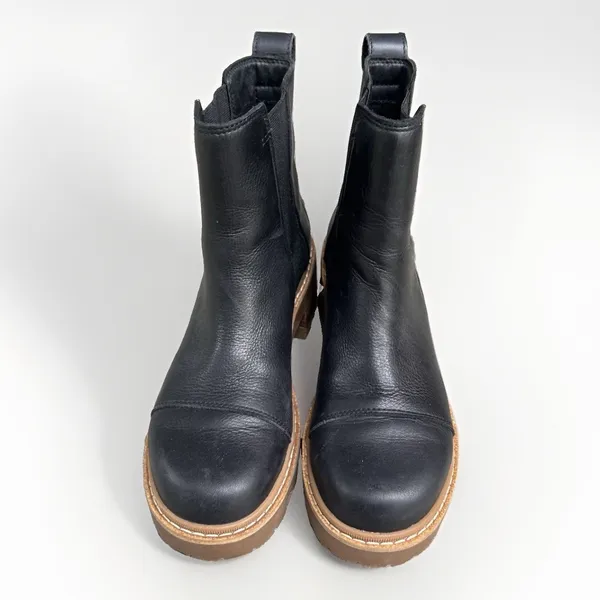 Sorel Lennox Chelsea Black Leather Waterproof Ankle Boots Womens 8.5 LL3853-010 - Image 3