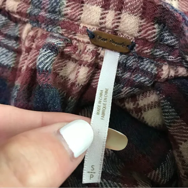 Free People Northern Bound Plaid Popover Button Up Top Small Fall - Image 5