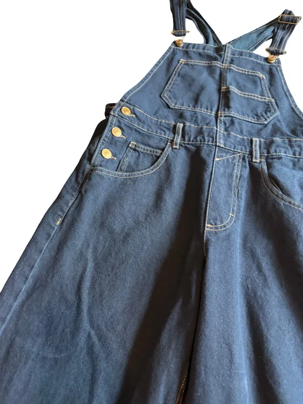 We The Free Navy Blue Cotton Overalls Pants Classic Layering Size XS Women's - Image 3