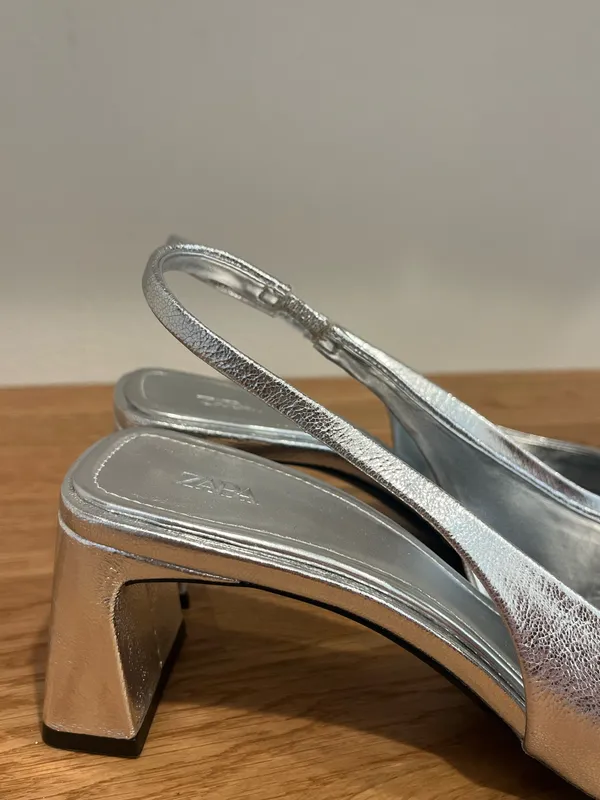 ZARA Silver Heels Metallic - Image 4