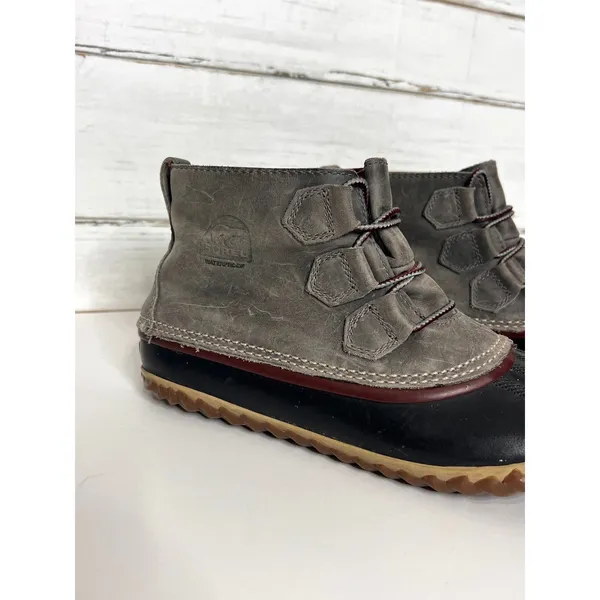Sorel Out N About Duck Boots Shoe Size 9.5 Waterproof Gray Black Ankle Boots - Image 2