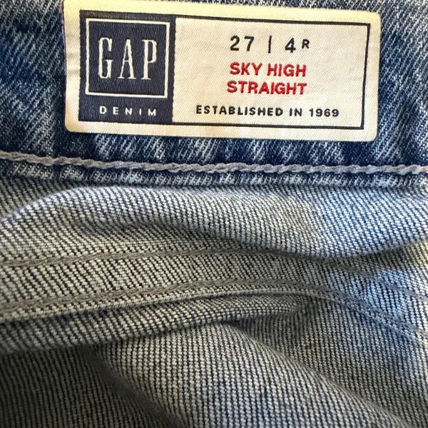 Gap Sky High Straight Women 4 R Blue High Rise Denim‎ Jeans - Image 8