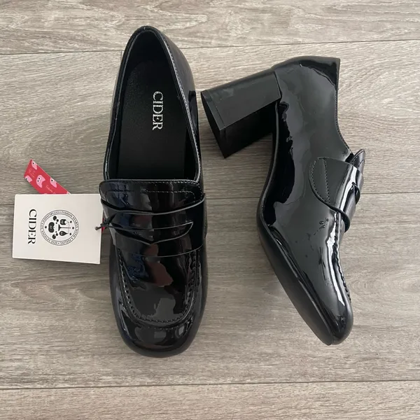 NEW CIDER black chunky heeled loafers - 8.5 - Image 2