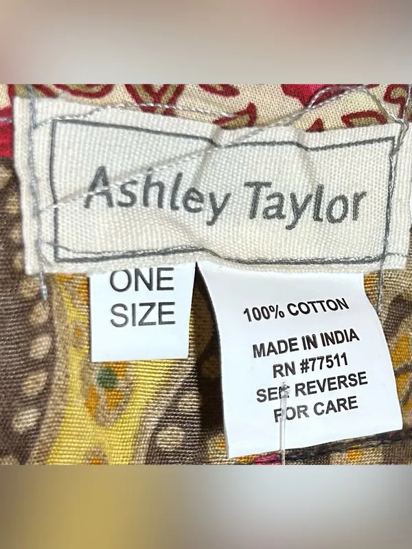 NWT Ashley Taylor Patchwork Colorful Bohemian Adjustable Overalls One Size Red - Image 5