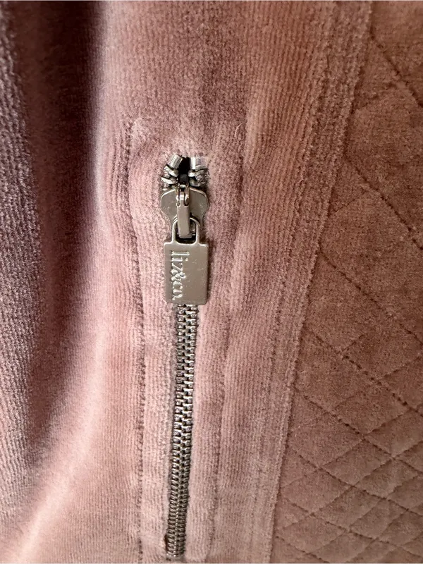 Liz & Co. Women’s Large Mauve Quilted Velour Zip Vest Full Zip Pockets - Image 7