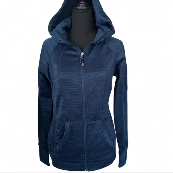 Blue casual zip up hoodie sport sweatshirt jacket size medium - Image 4