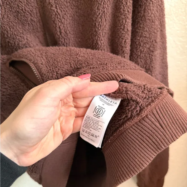 Athleta Forever Fleece Cloud Quarter Zip Sweatshirt Bouclé Fleece Plush Feel M - Image 6