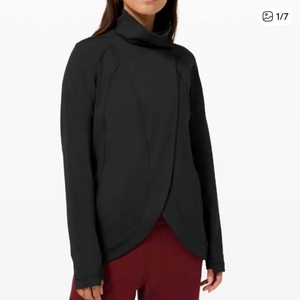 Lululemon Rulu Rally Wrap Long Sleeve Jacket Top Size 4 Black - Image 2