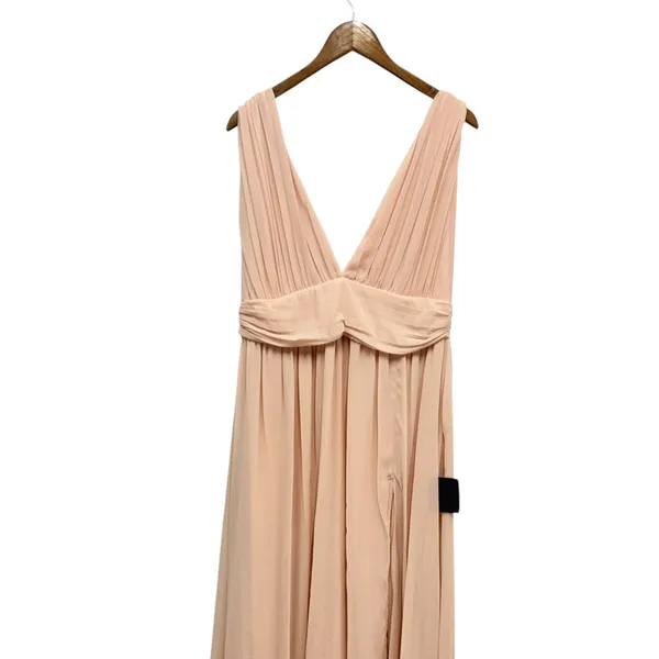 Lulus Heavenly Hues Blush Pink Chiffon Pleated Maxi Dress size Medium NWT - Image 5