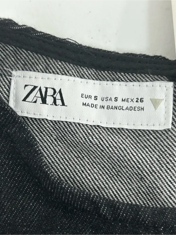 Zara Side Cut Out Black Denim Dress Size S NWT - Image 10