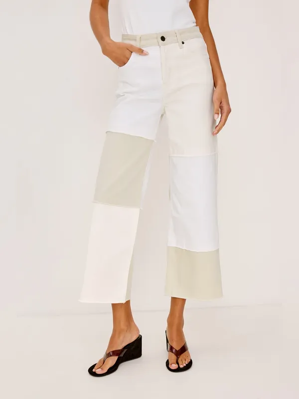 Rails The Getty Crop Wide Leg in Ecru Patchwork Size 25 - Image 9