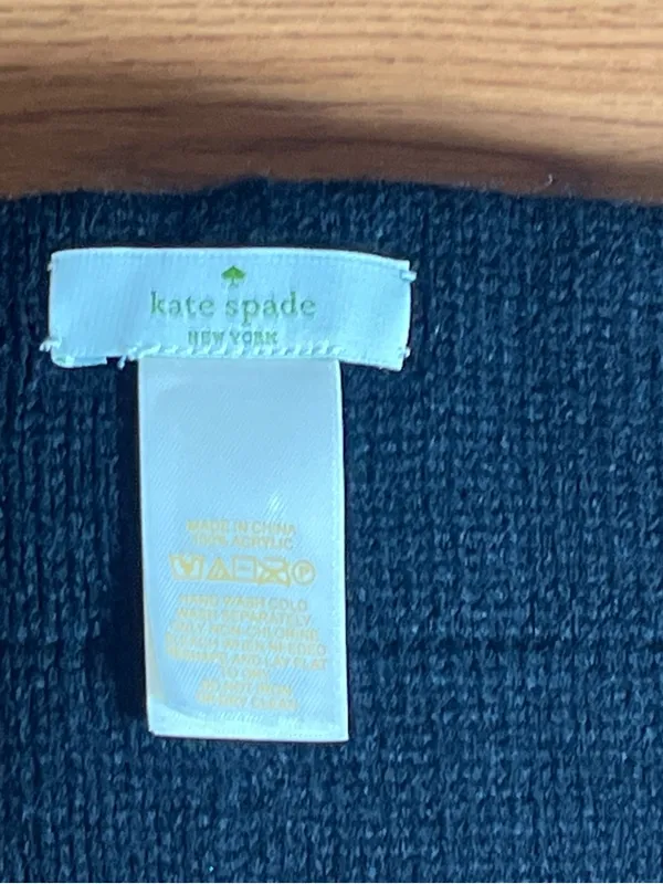 kate spade navy knit headband with logo tag - Image 3