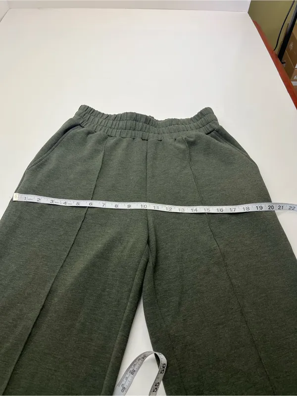 Varley DoubleSoft Green Wide Leg Pull-on Pant Womens Medium Stretch Pockets - Image 7