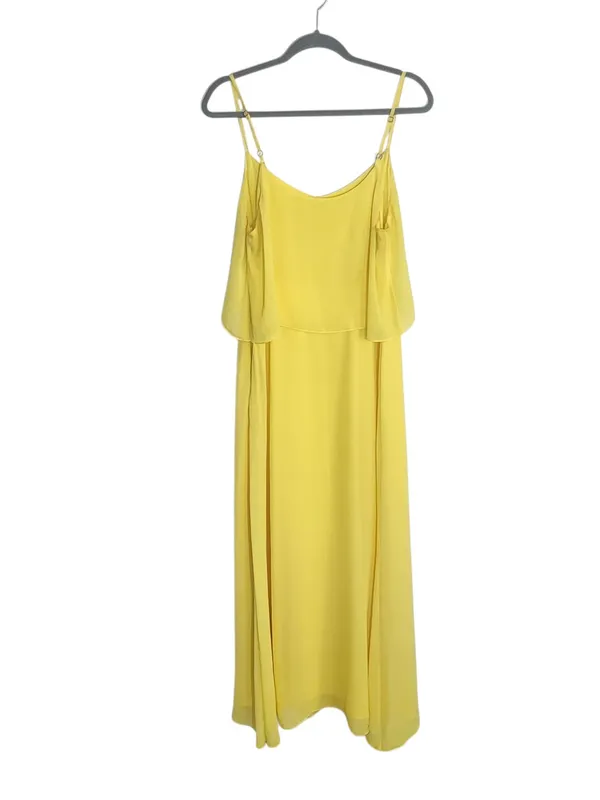 Gianni Bini Yellow Chiffon Maxi Sundress Size 10 Flaw - Image 2