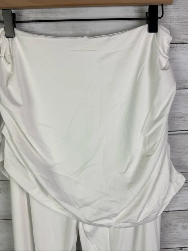 Girlfriend Collective White Paloma Skirted Wide Leg Yoga Pants Size Large - Image 5