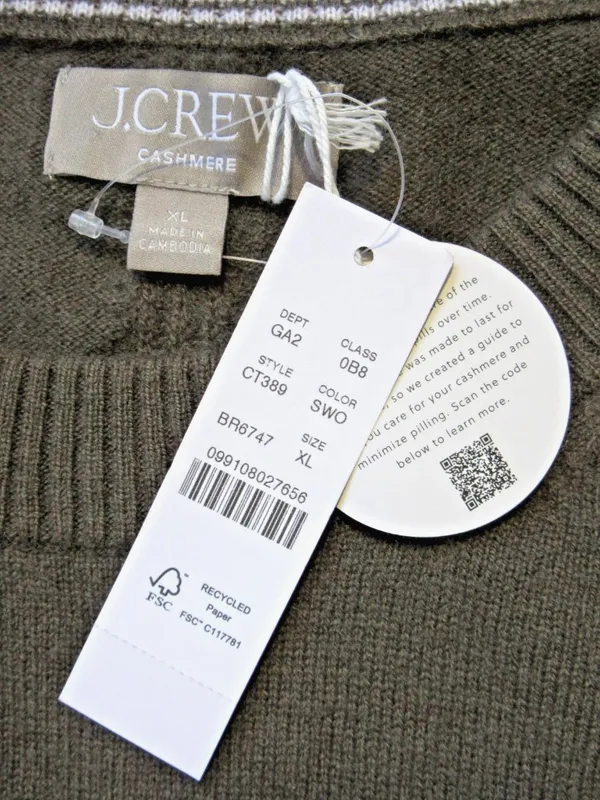 NWT J.Crew Cashmere Blouson-sleeve Sweater in Smokey Wood Oversized XL - Image 8