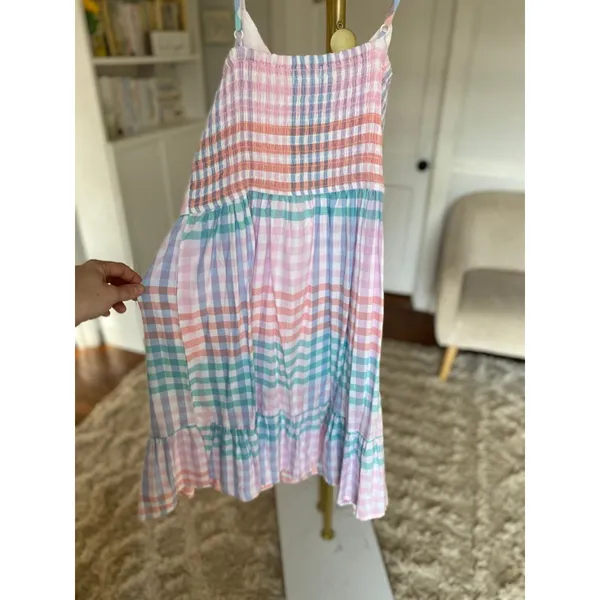 Jopna Pastel Gingham Midi Dress Cottagecore Coastal Picnic Coquette Soft Girl XL - Image 3