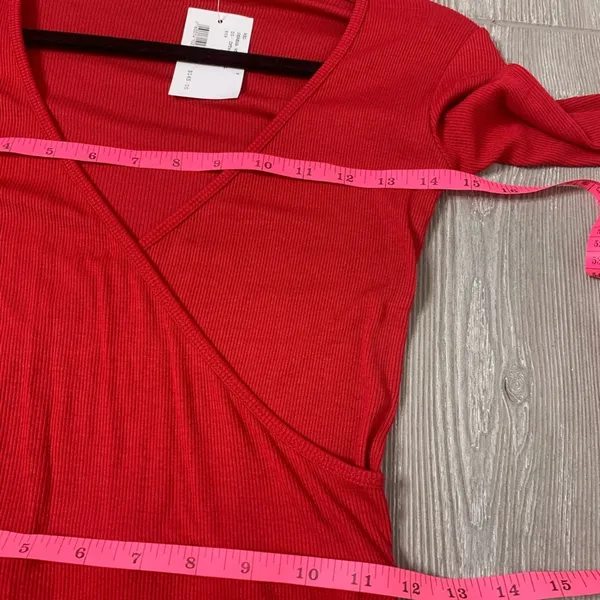 NWT‎ Intermix Serena ribbed faux wrap dress Sz P - Image 8