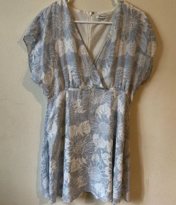 Madewell Crossover Mini Dress in Sunflower Season, Size 12 - Image 5