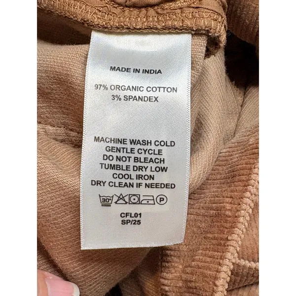 Quince Organic Stretch Corduroy Straight Leg Pants‎ Womens 10 Warm Brown NEW - Image 7