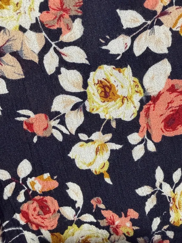 Lulus Navy Maxi Dress with‎ Coral & Cream Floral Print Woman’s Size Medium - Image 4