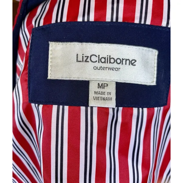 Liz Claiborne Women’s Red Hooded Anorak Jacket Petites PM Mid-Length Zip - Image 3
