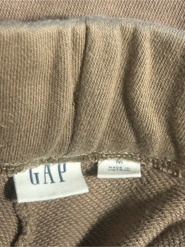 Gap VintageSoft Fleece Wide Leg Sweatpants Lounge Pants Taupe Beige Medium Guc - Image 3