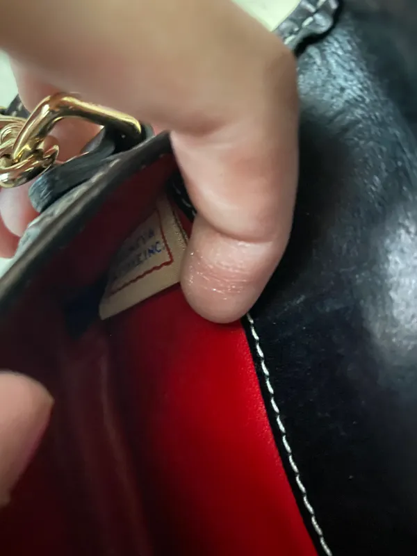 Vintage Dooney and Bourke monogrammed leather trim black wristlet wallet - Image 9