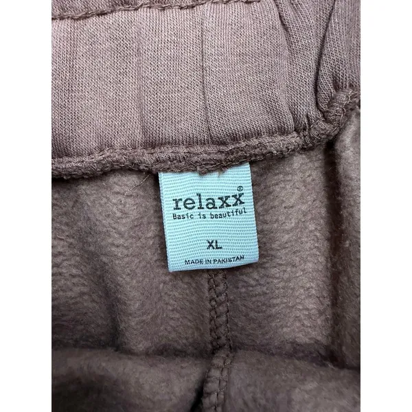 Relaxx Brown Fleece Lounge Shorts Women's XL Drawstring Cozy Cotton Blend‎ - Image 5