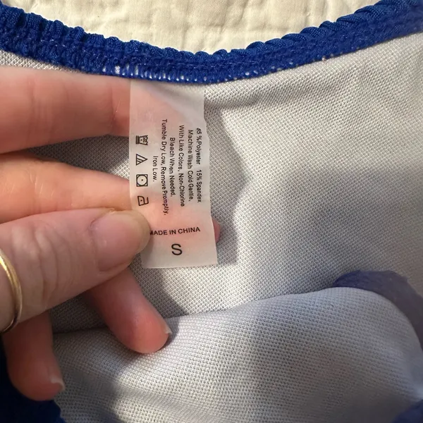 Blue Textured Bikini Set - Image 2