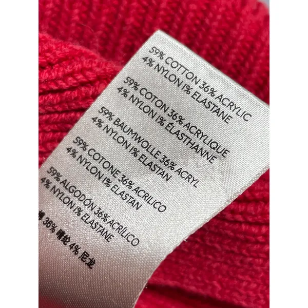 Free People Women's Red Ribbed Mock Neck Long Sleeve Sweatshirt Sweater Top M - Image 7