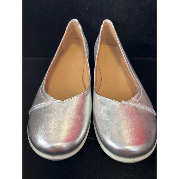 Hotter Robyn II Silver Metallic Leather Ballet Flats Shoes Womens 9.5 US 7.5 UK - Image 8
