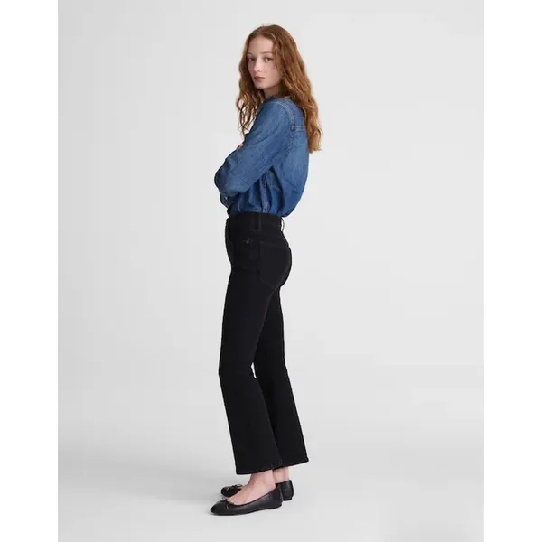 Madewell The Flare Crop Jean in Super Stretch Denim Black Frost US 28 NWT - Image 3