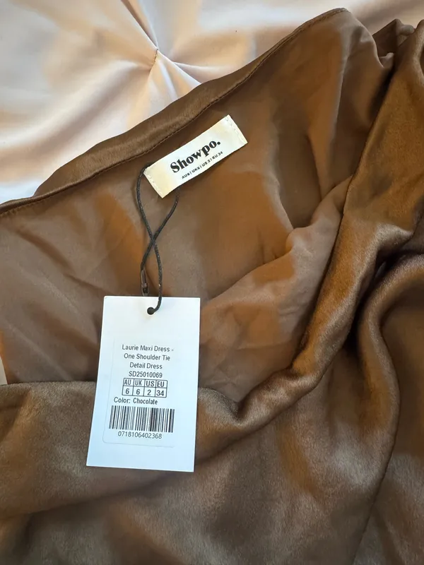 Showpo brown satin maxi dress - Image 5