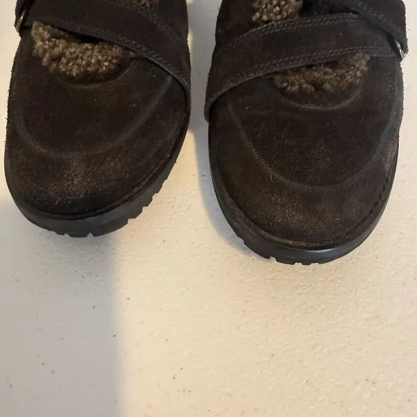 Stuart‎ Weitzman Women 6.5 Warm Booties Sneakers Brown Suede Sherpa Cabincore - Image 10
