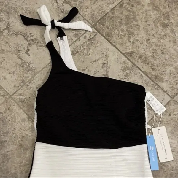 CUPSHE One Piece Swimsuit Color Block One Shoulder Bowknot Bathing Suit … - Image 4