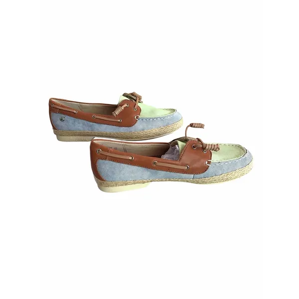 Sam Edelman Sebastian Denim Saddle Lime Boat Shoes size 6.5 NEW - Image 5