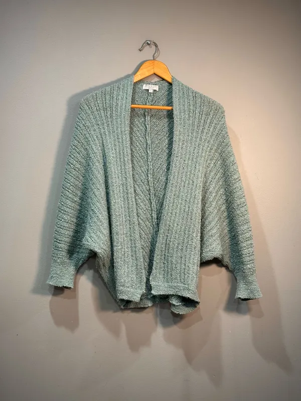 Blue Unbranded Warm & Cozy Poncho Dolman Sweater Size M EUC - Image 3