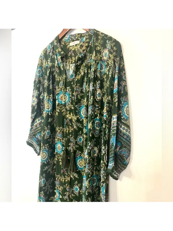 Natural Life Green Floral boho Maxi Dara Dress - Image 4