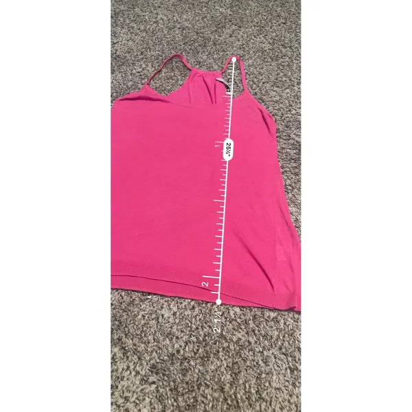 Trina Turk Pink Pima Cotton Racerback Knit Tank Top Hot‎ Pink High Neck No Size - Image 5